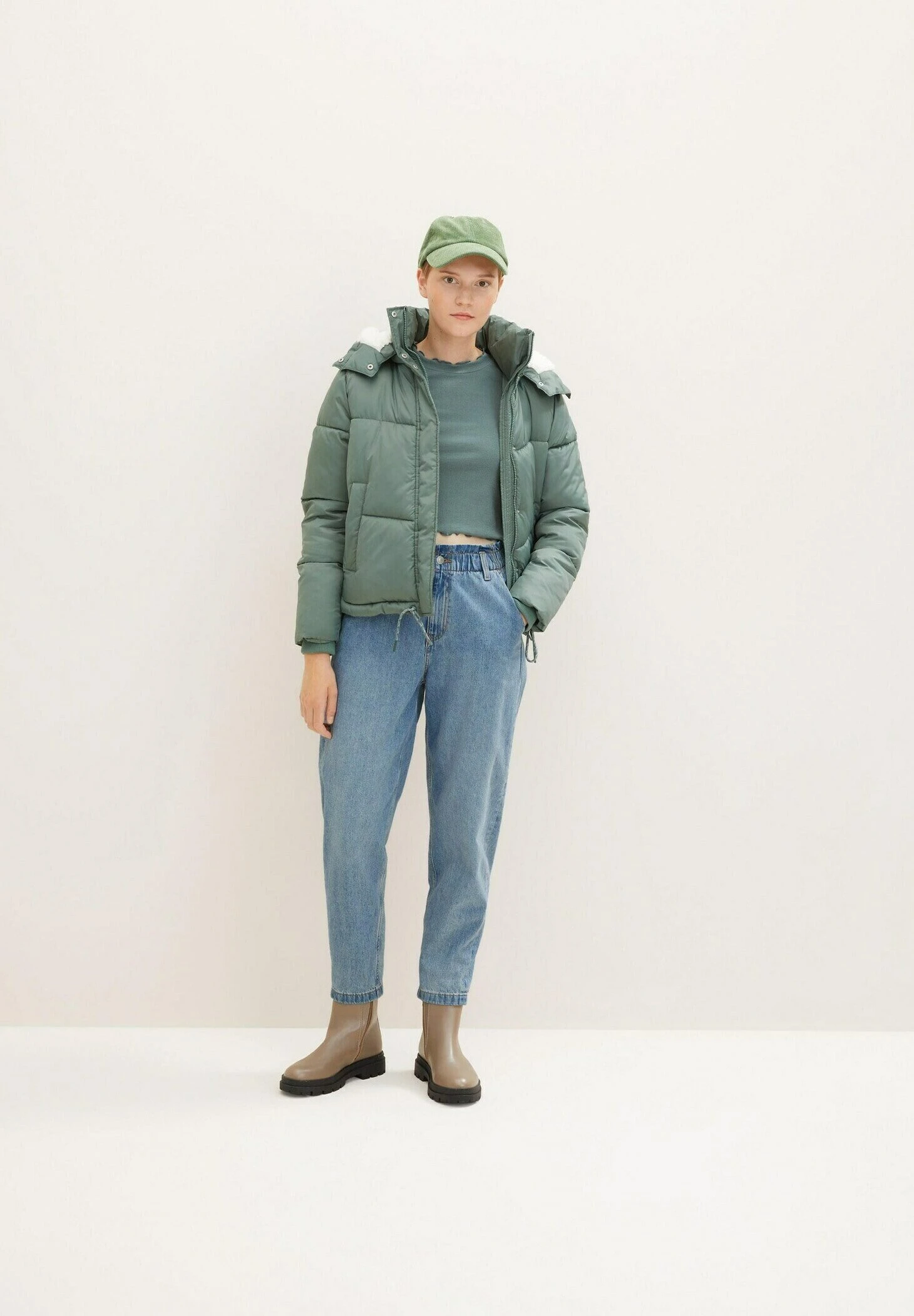 TOM TAILOR Denim Mit Abnehmbarer Kapuze - Winterjas - Green Dust 2 TOM TAILOR Denim Mit Abnehmbarer Kapuze - Winterjas - Green Dust - Afbeelding 2