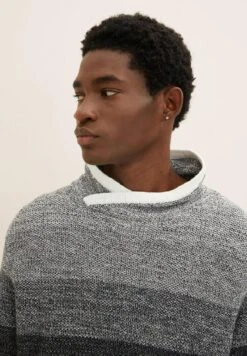 TOM TAILOR Denim Melange Optik - Trui - Grey Black Color Flow -Tom Tailor d992879d93f6455b822031e0a7bb9f11