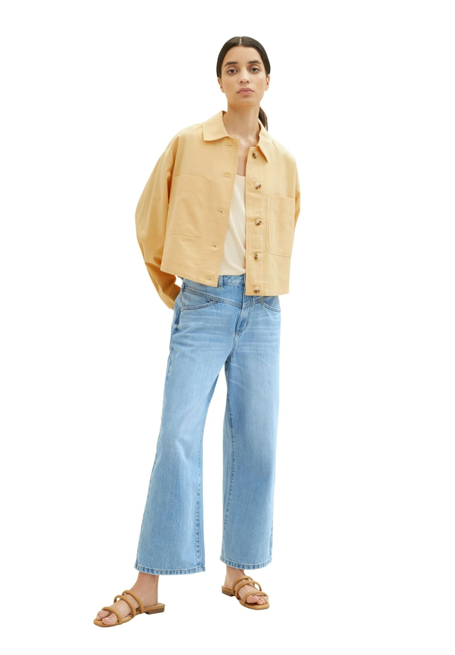 Tom Tailor Loose Fit- Overhemdblouse - Fawn Beige 1 Tom Tailor Loose Fit- Overhemdblouse - Fawn Beige