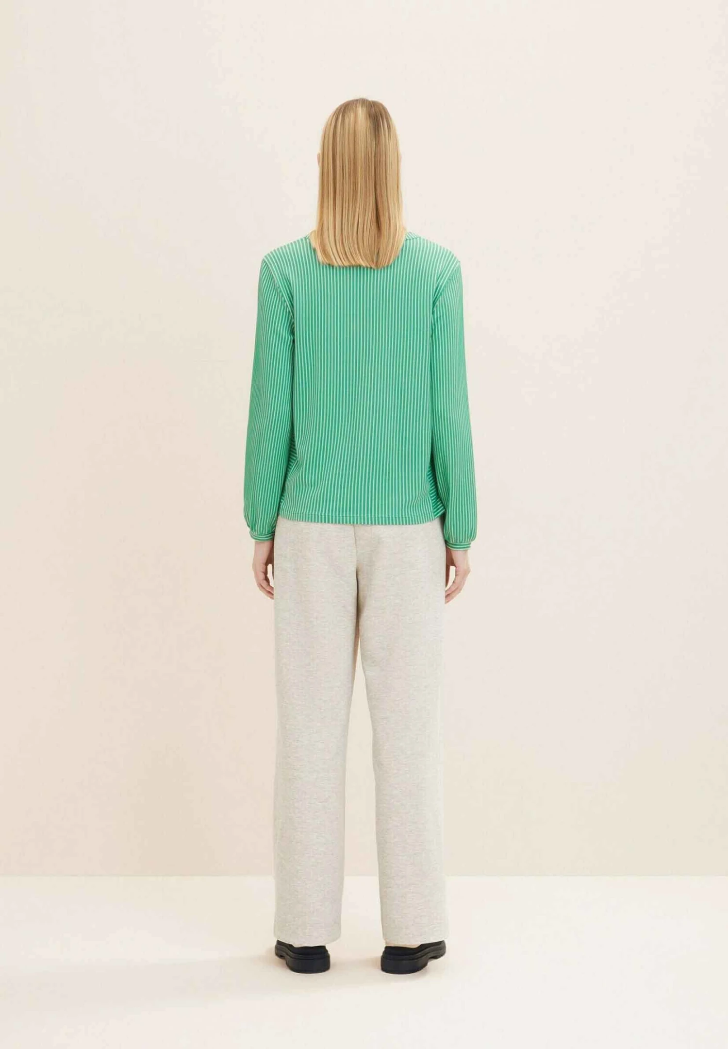 Tom Tailor Stripe - Blouse - Green White Thin Stripe 3 Tom Tailor Stripe - Blouse - Green White Thin Stripe - Afbeelding 3