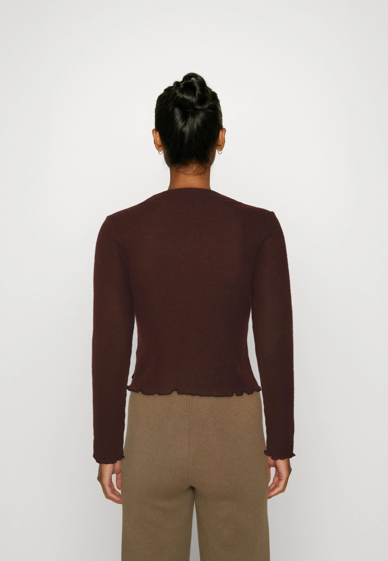 TOM TAILOR Denim Cozy Seam Details - Longsleeve - Bitter Chocolate 3 TOM TAILOR Denim Cozy Seam Details - Longsleeve - Bitter Chocolate - Afbeelding 3