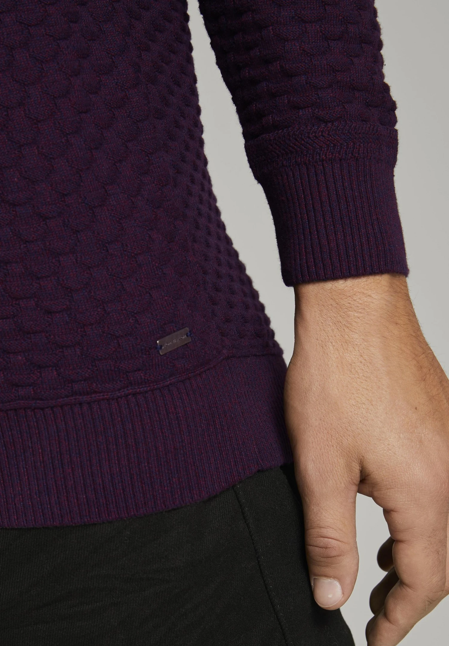 Tom Tailor Trui - Navy Bordeux Knitted Structure 5 Tom Tailor Trui - Navy Bordeux Knitted Structure - Afbeelding 5