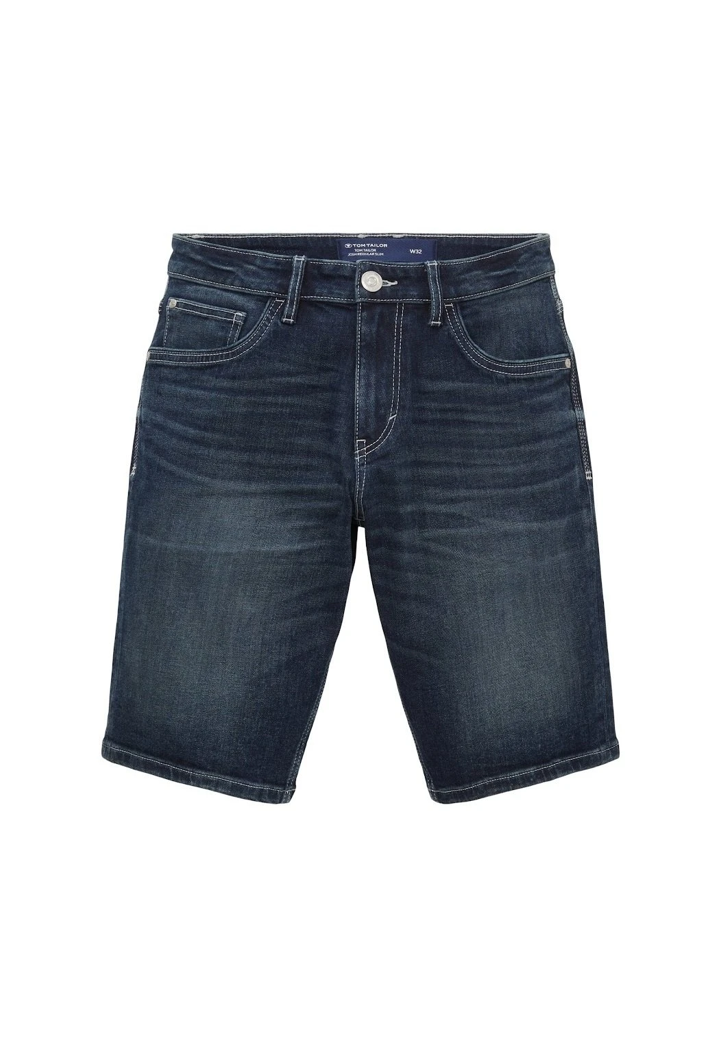 Tom Tailor Josh - Jeansshort - Used Dark Stone Blue Denim 4 Tom Tailor Josh - Jeansshort - Used Dark Stone Blue Denim - Afbeelding 4