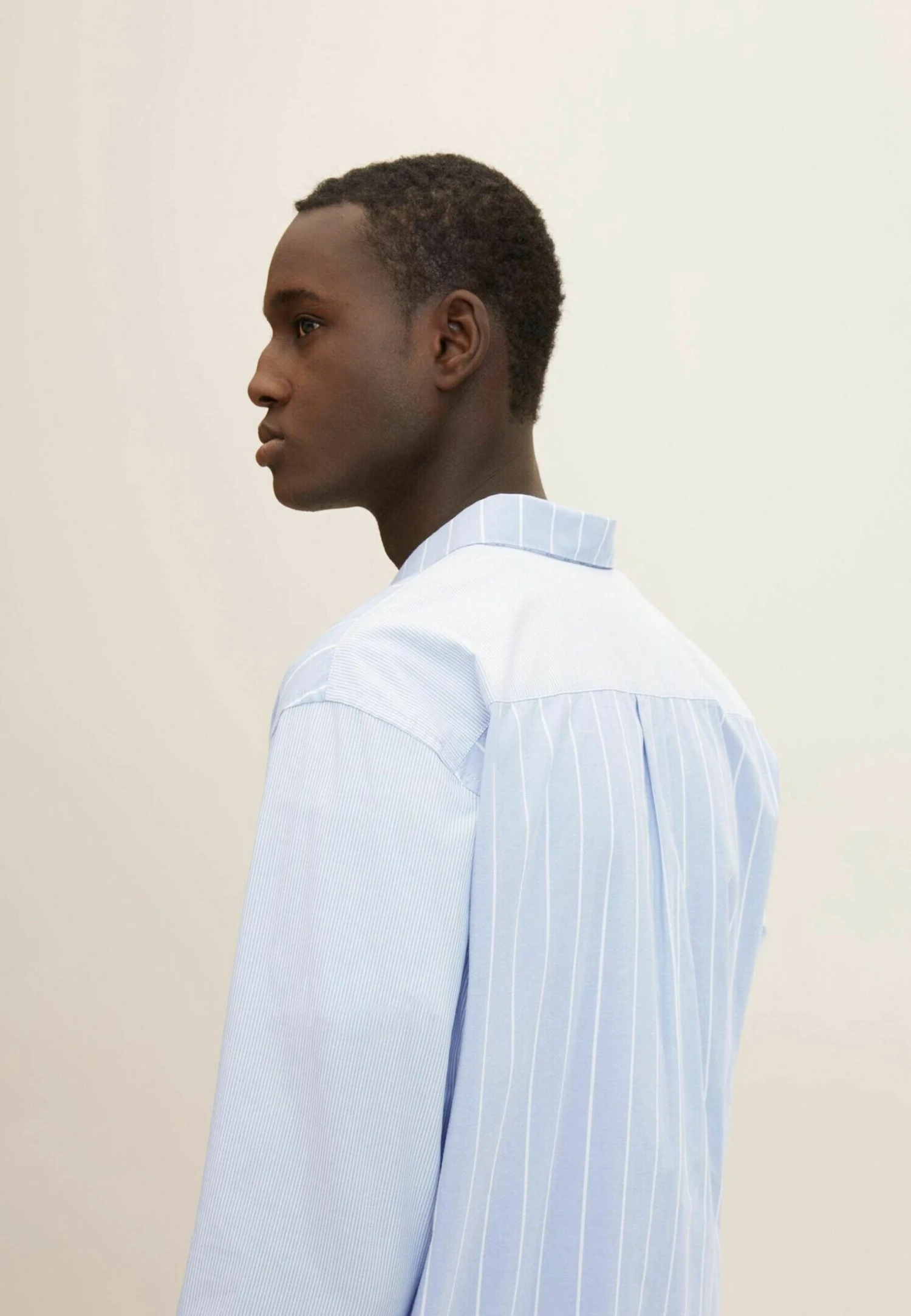 TOM TAILOR Denim Relaxed Patchwork - Overhemd - Blue Stripe Mix Design 4 TOM TAILOR Denim Relaxed Patchwork - Overhemd - Blue Stripe Mix Design - Afbeelding 4