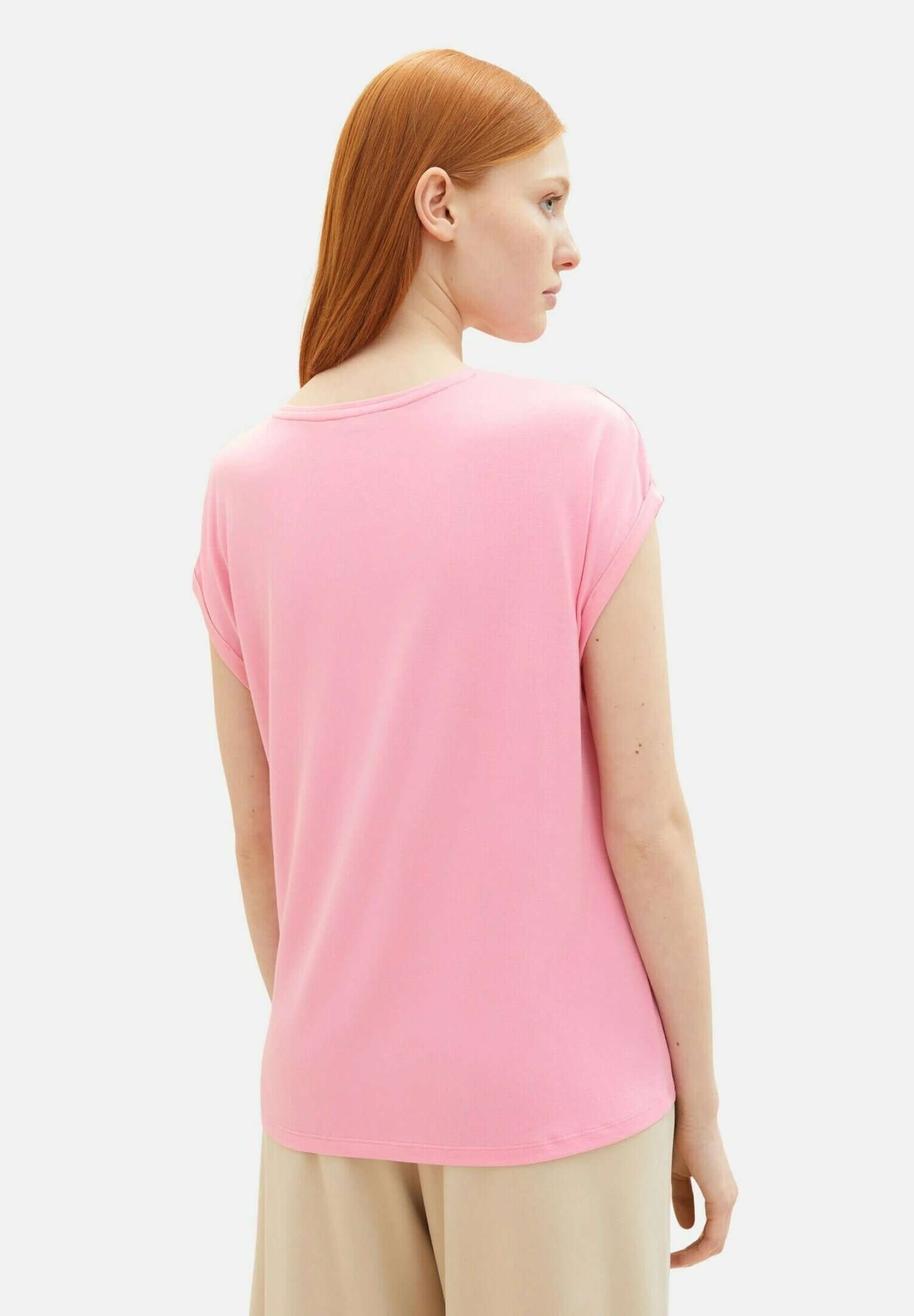 TOM TAILOR Denim Fluent- T-Shirt Basic - Fresh Pink 3 TOM TAILOR Denim Fluent- T-Shirt Basic - Fresh Pink - Afbeelding 3