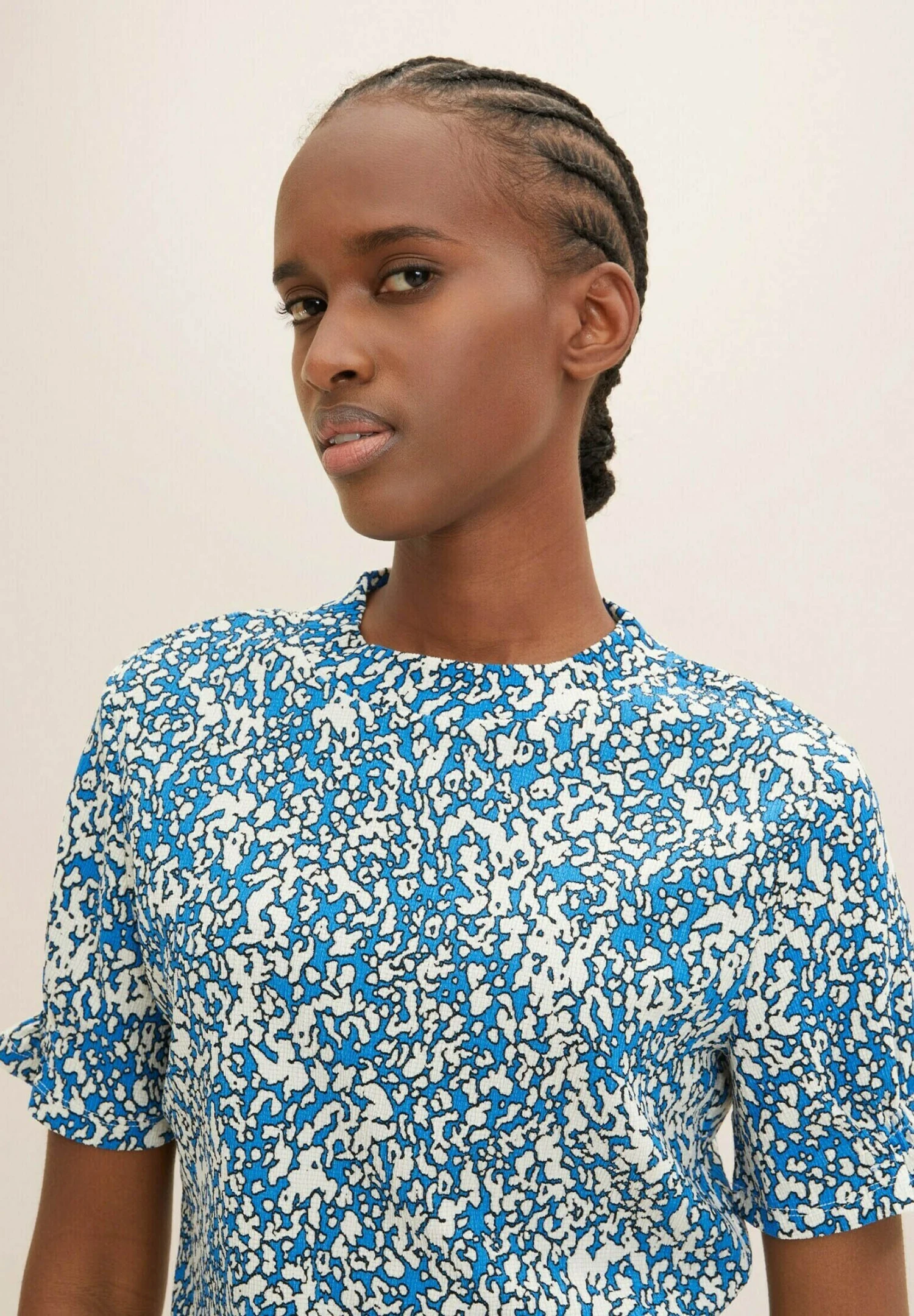 TOM TAILOR Denim Gemustertes - T-Shirt Print - Abstract Structure Print 4 TOM TAILOR Denim Gemustertes - T-Shirt Print - Abstract Structure Print - Afbeelding 4