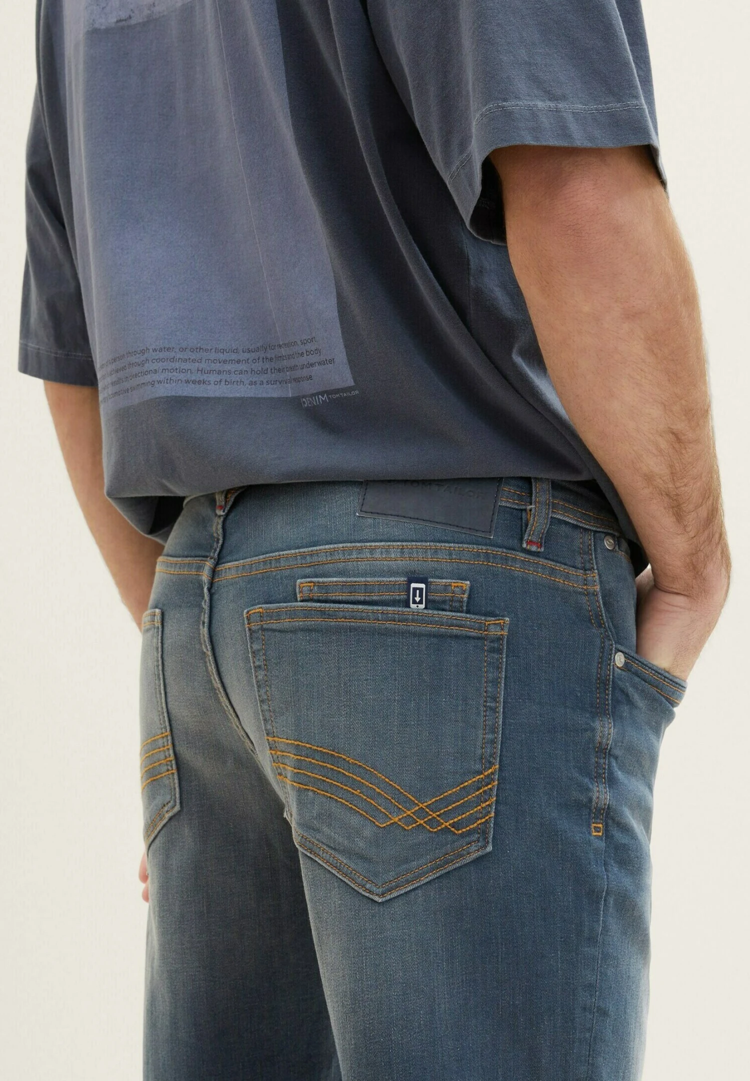 Tom Tailor Josh- Jeansshort - Dark Stone Blue Grey Denim 5 Tom Tailor Josh- Jeansshort - Dark Stone Blue Grey Denim - Afbeelding 5