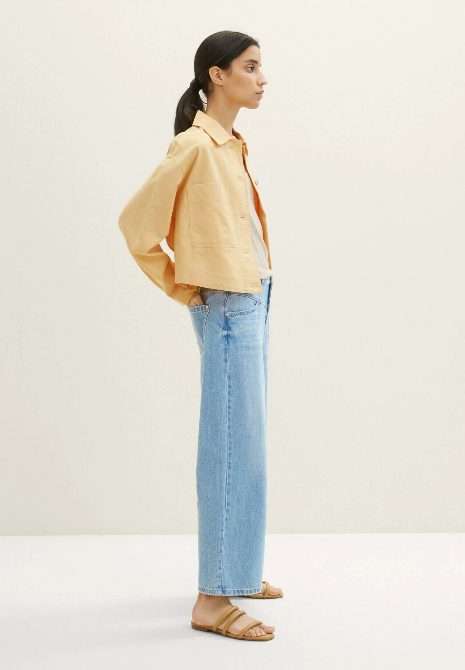Tom Tailor High Waist Culotte - Flared Jeans - Light Stone Bright Blue Denim 4 Tom Tailor High Waist Culotte - Flared Jeans - Light Stone Bright Blue Denim - Afbeelding 4