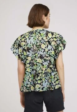 TOM TAILOR Denim Printed Ruffle Blouse - Blouse - Multi-Coloured -Tom Tailor e250c8f5022042d4983b3c593723c567