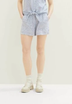 TOM TAILOR Denim Easy - Shorts - White Blue Vertical Stripe -Tom Tailor e32d4f7b195c44d6981b0fee4e3c91b0