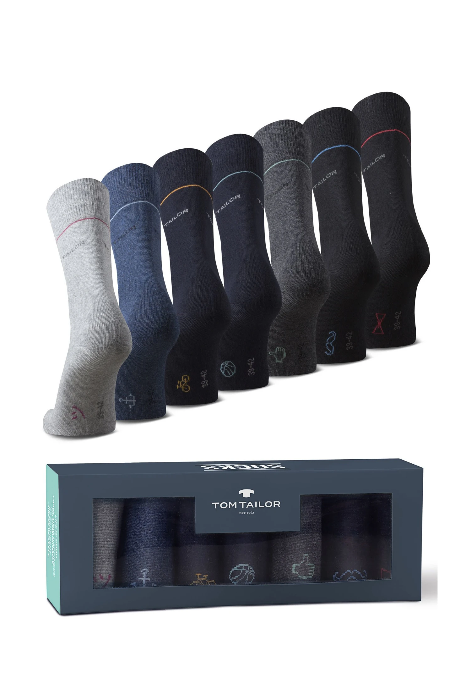 Tom Tailor 7 Paar Wochen- Geschenkbox- Sokken - Black 5 Tom Tailor 7 Paar Wochen- Geschenkbox- Sokken - Black - Afbeelding 5