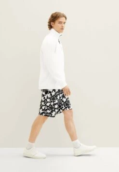 TOM TAILOR Denim Bedruckte - Trainingsbroek - Black White Wildflower Print -Tom Tailor e4075e6d48e0435998db60265c0bb465