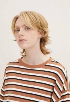 TOM TAILOR Denim Gestreiftes - Sweater - Creme Brown Stripe -Tom Tailor e40c042c9d40499690f1f54723e5b0c3