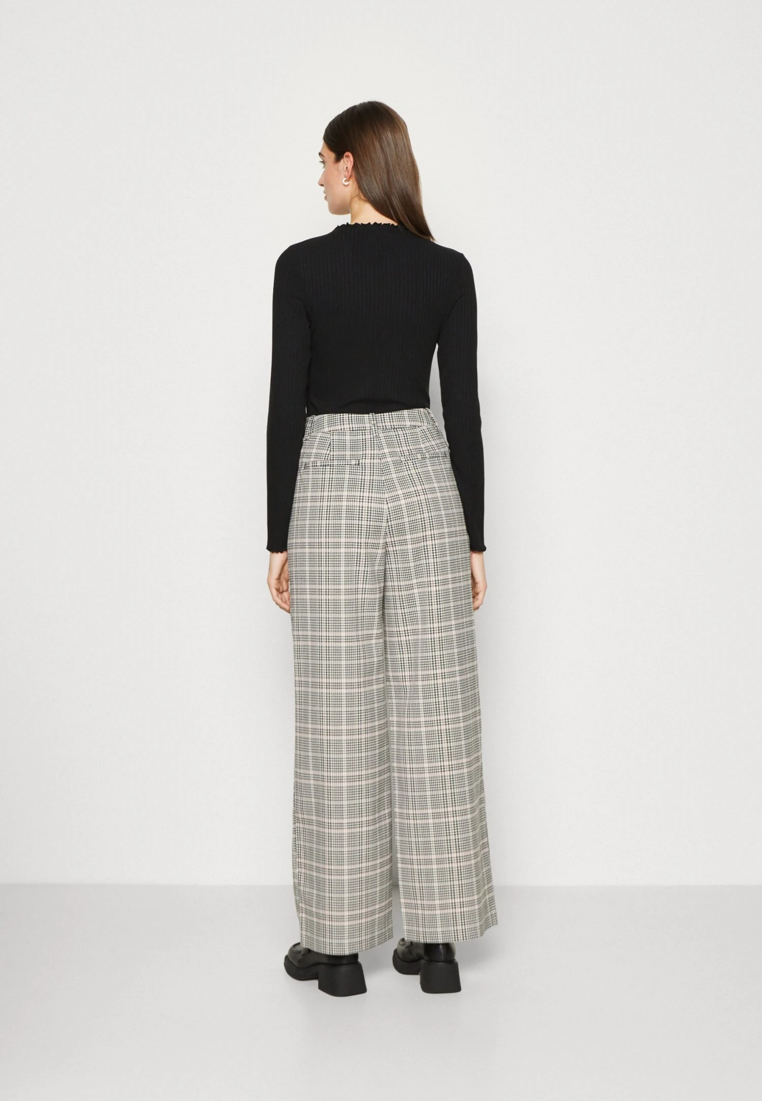 TOM TAILOR Denim Check Wide Leg Pant - Broek - Rose/Grey 3 TOM TAILOR Denim Check Wide Leg Pant - Broek - Rose/Grey - Afbeelding 3