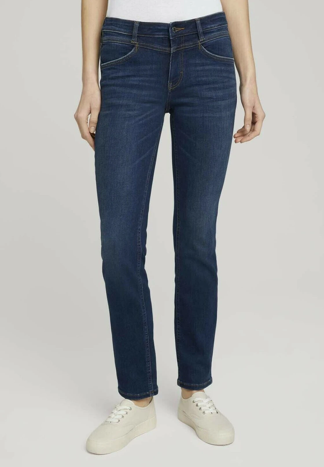 Tom Tailor Straight Leg Jeans - Dark Stone Wash Denim 1 Tom Tailor Straight Leg Jeans - Dark Stone Wash Denim
