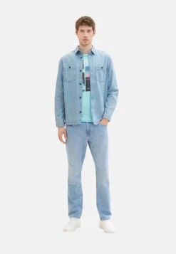 Tom Tailor Kurzarm - T-Shirt Print - Hellblau -Tom Tailor e74ba9d811554ce29e1018c0320daae8