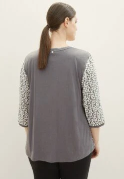 Tom Tailor Plus-Gemustertes - Longsleeve - Grey Floral Design -Tom Tailor e7611f81b36b4adfb2a4be1bac481d11