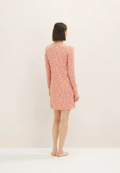 Tom Tailor Bodywear Gemustertes- Nachtjapon - Rot Hell Allover -Tom Tailor ed219503e0534ff396d511124caabd4d