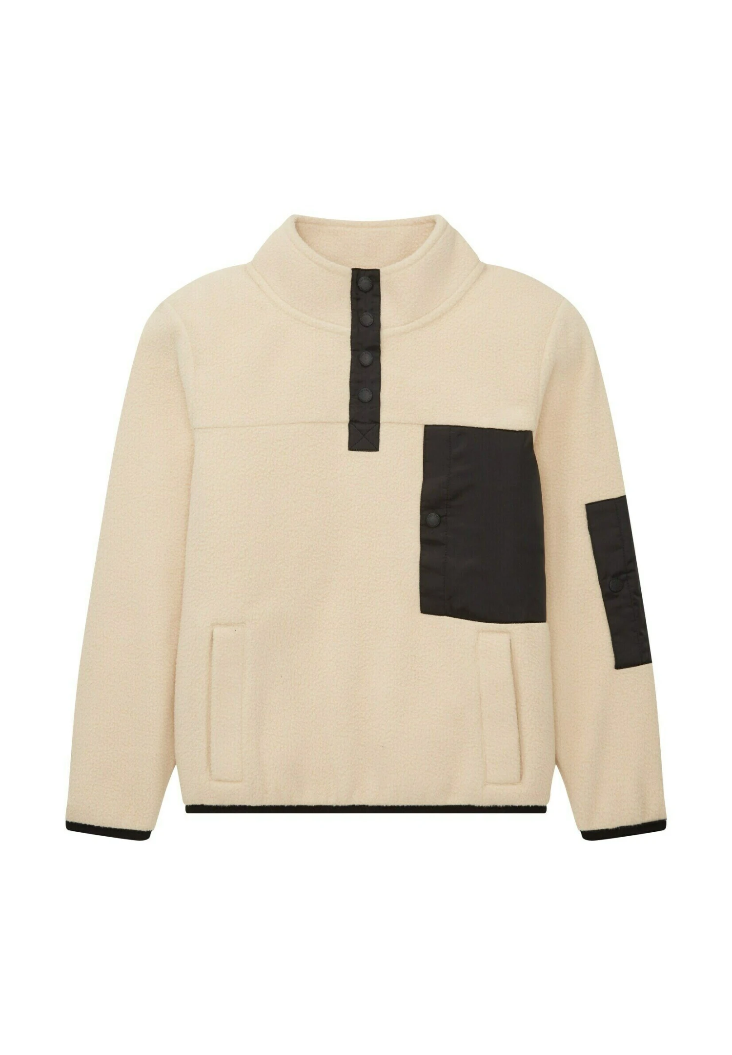 Tom Tailor Fleece Trui - Soft Light Beige 1 Tom Tailor Fleece Trui - Soft Light Beige