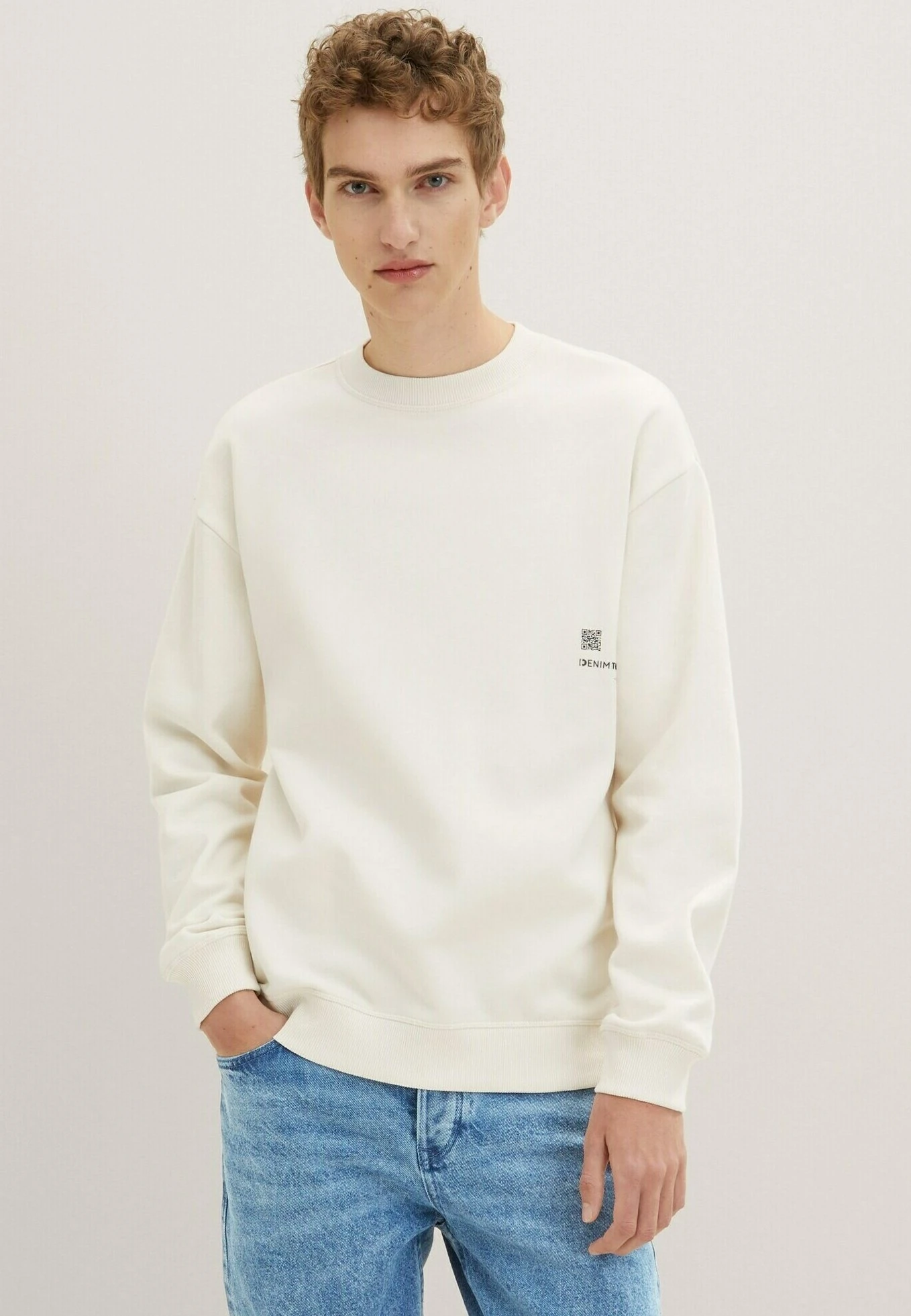 TOM TAILOR Denim Strick Mit Print - Sweater - Soft Light Beige 1 TOM TAILOR Denim Strick Mit Print - Sweater - Soft Light Beige