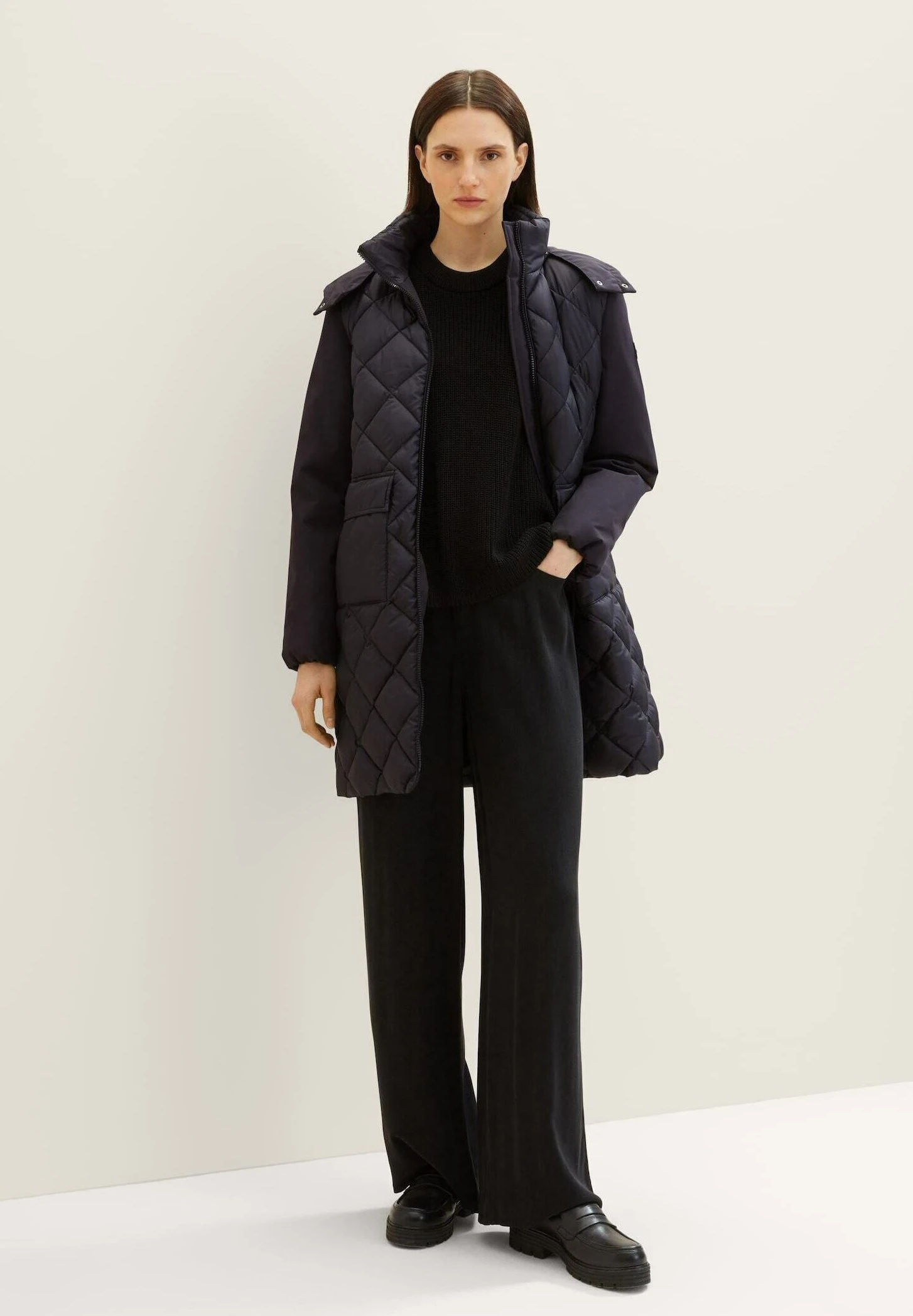 Tom Tailor Hybrid - Winterjas - Deep Black 2 Tom Tailor Hybrid - Winterjas - Deep Black - Afbeelding 2