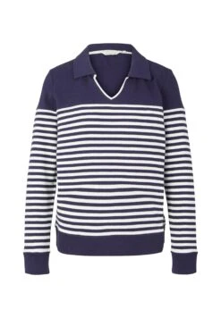 Tom Tailor Structured Collar - Sweater - Atlantic Ocean Blue