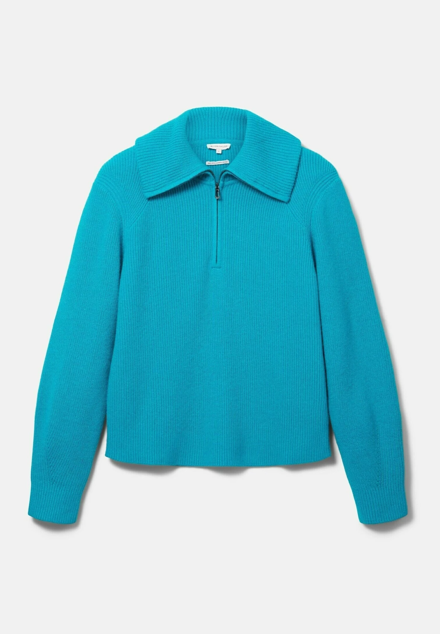 Tom Tailor Mit Troyer Kragen - Trui - Teal Blue Melange 8 Tom Tailor Mit Troyer Kragen - Trui - Teal Blue Melange - Afbeelding 8
