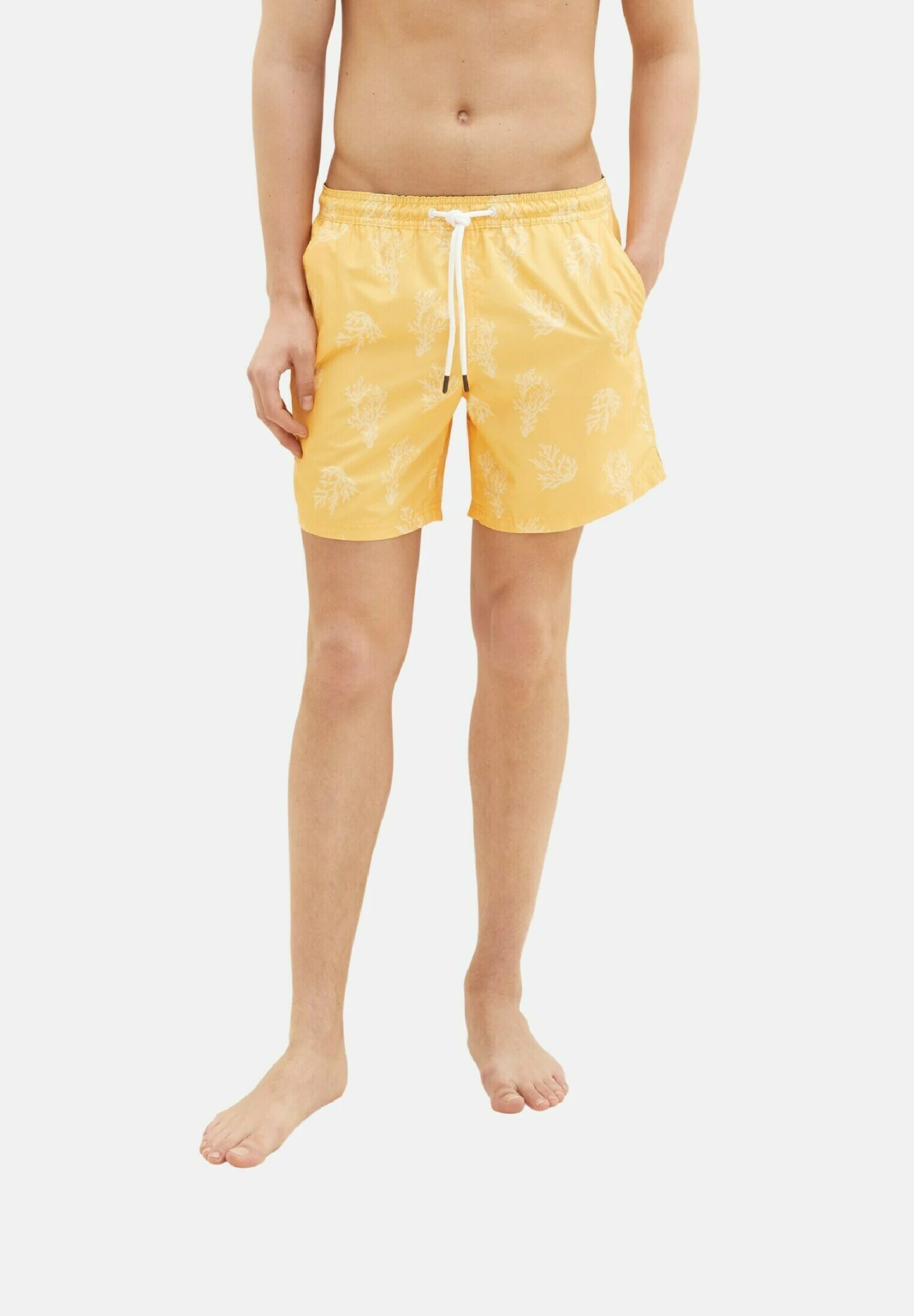 TOM TAILOR Denim Mit Allover-Print - Zwemshorts - Yellow White Big Coral Print 1 TOM TAILOR Denim Mit Allover-Print - Zwemshorts - Yellow White Big Coral Print