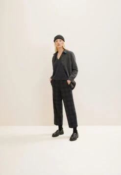 Tom Tailor Karomuster - Broek - Anthracite Small Ck Check -Tom Tailor f4572e569e4945739efb3109bd9bd02c