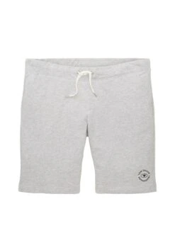 Tom Tailor Mit Logoprint - Shorts - Light Stone Grey Melange