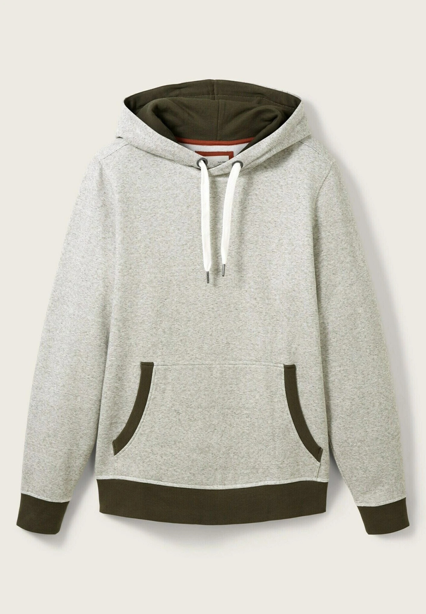 Tom Tailor Mit Kängurutasche - Hoodie - Forest Green White Finestripe 8 Tom Tailor Mit Kängurutasche - Hoodie - Forest Green White Finestripe - Afbeelding 8