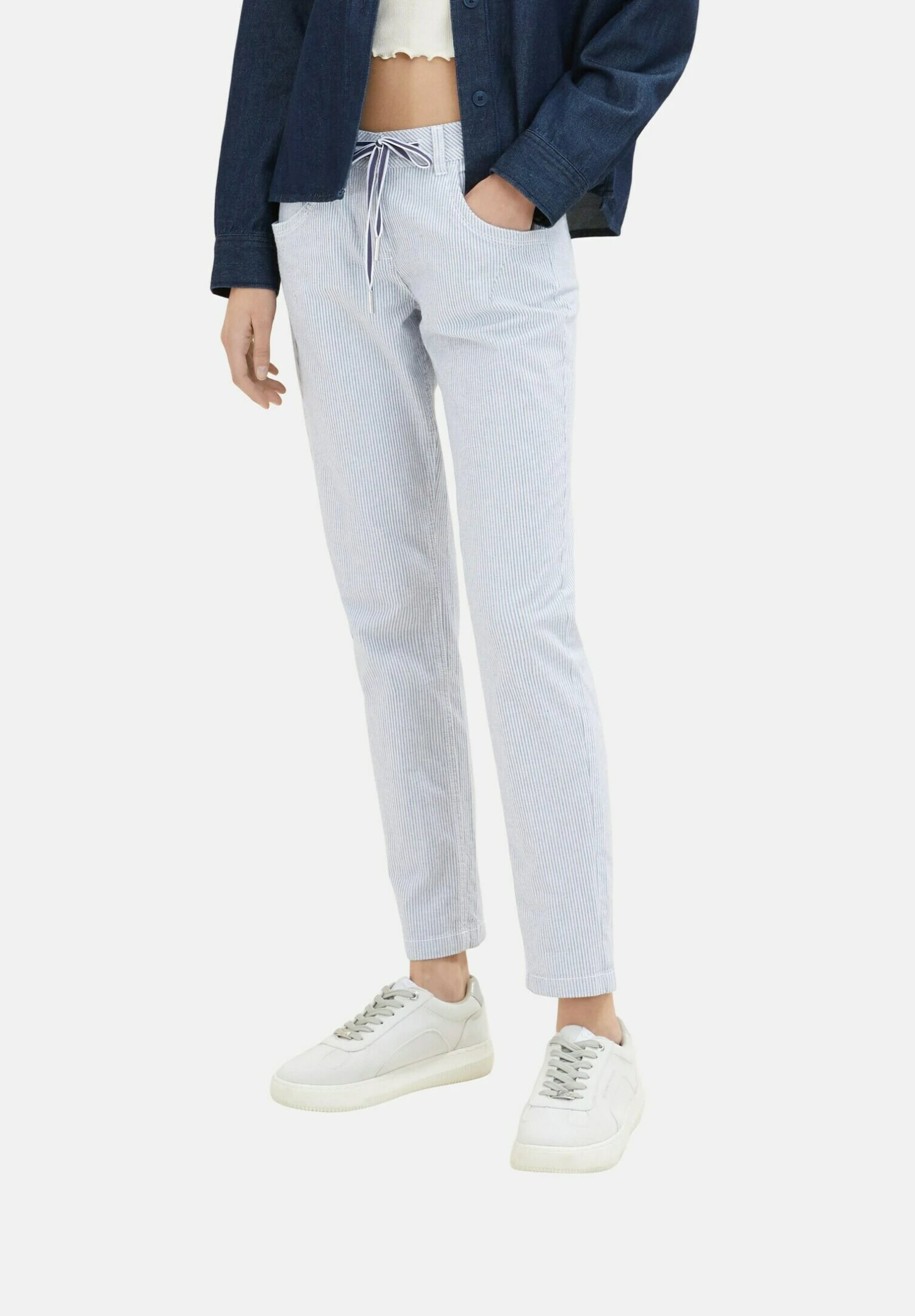 Tom Tailor Tapered - Broek - Blue Stripe Pants 5 Tom Tailor Tapered - Broek - Blue Stripe Pants - Afbeelding 5