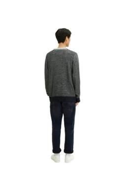Tom Tailor Trui - Navy White Knit Structure -Tom Tailor f76f830c2fb14550acc514ec7f14ecbb