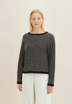 Tom Tailor Bubble Structure - Trui - Black Butter Bubble Structure