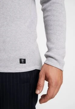 TOM TAILOR Denim Zigzag Structured Crewneck - Trui - Lava Stone Grey Melange -Tom Tailor f7ca2408b99b4696966bb831352d7a33