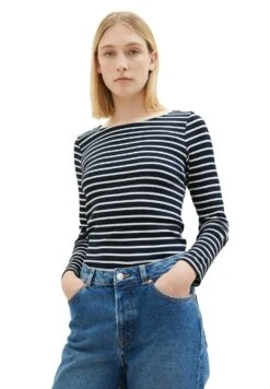 Tom Tailor Mit Streifenmuster - Longsleeve - Navy/Offwhite Stripe -Tom Tailor f7d37f39911c4cfb9d75a66a3a381919