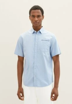 Tom Tailor Kurzarmh Mit Struktur - Overhemd - Blue Off White Structure