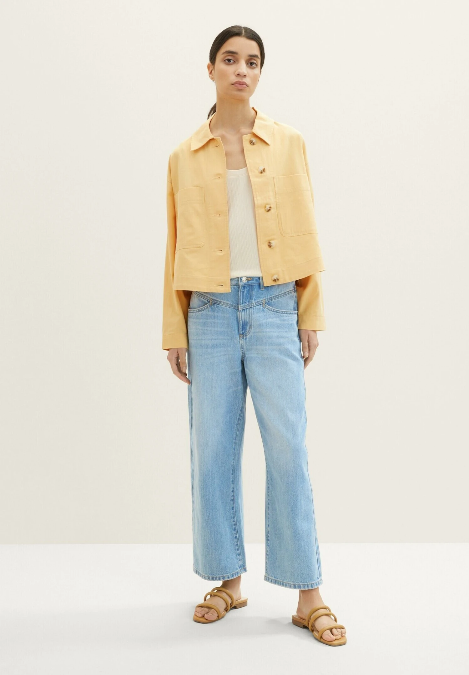 Tom Tailor High Waist Culotte - Flared Jeans - Light Stone Bright Blue Denim 2 Tom Tailor High Waist Culotte - Flared Jeans - Light Stone Bright Blue Denim - Afbeelding 2