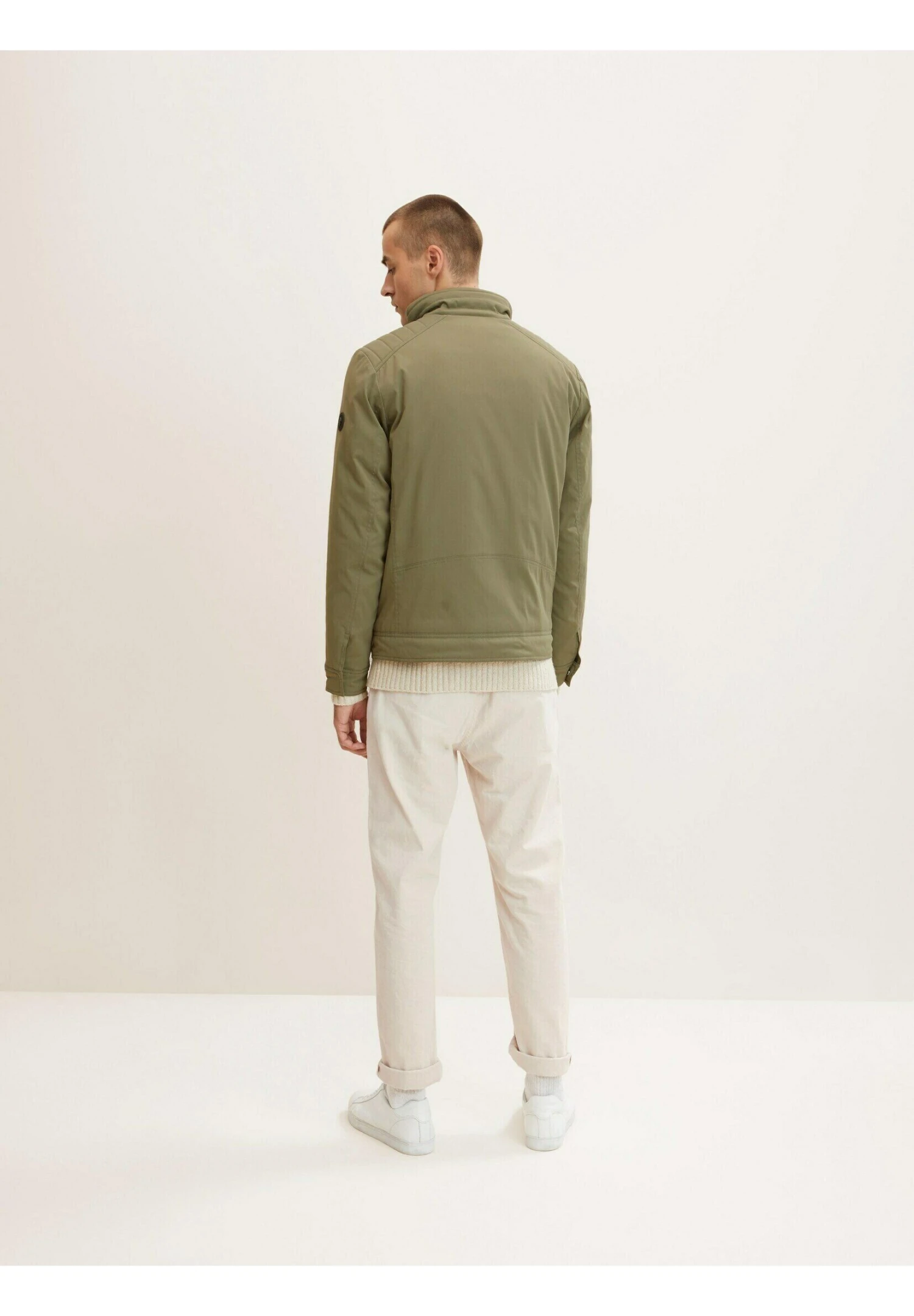 Tom Tailor Quilted Biker - Jas - Dusty Olive Green 3 Tom Tailor Quilted Biker - Jas - Dusty Olive Green - Afbeelding 3