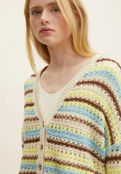 TOM TAILOR Denim Mit Grober Struktur - Vest - Blue Creme Brown Stripe 8 TOM TAILOR Denim Mit Grober Struktur - Vest - Blue Creme Brown Stripe -Tom Tailor f8b71f66d3b841ae8b9635d77a6a1ad3