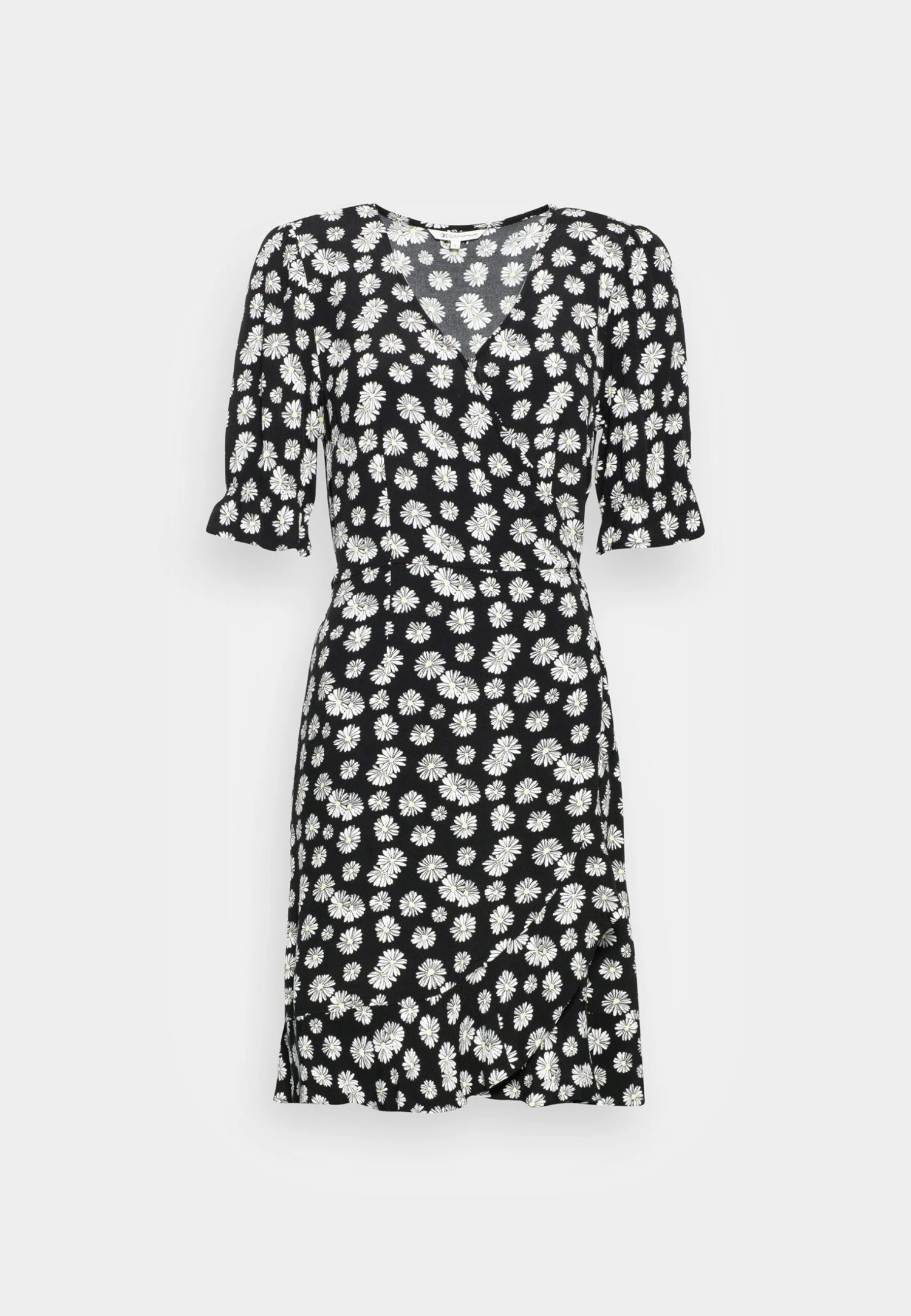TOM TAILOR Denim Printed Wrap Dress - Jurk - Black Daisy 4 TOM TAILOR Denim Printed Wrap Dress - Jurk - Black Daisy - Afbeelding 4