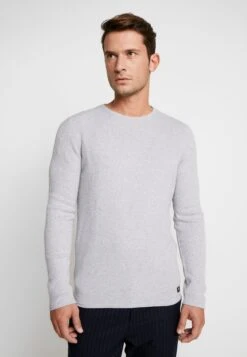 TOM TAILOR Denim Zigzag Structured Crewneck - Trui - Lava Stone Grey Melange