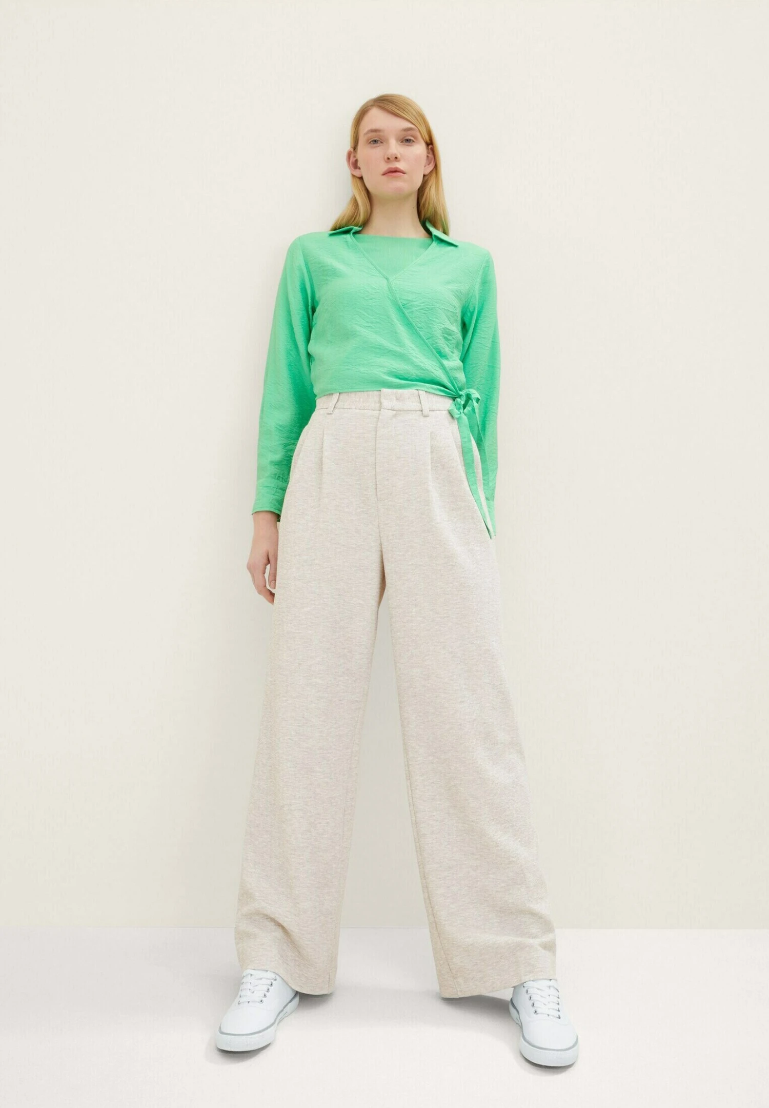 TOM TAILOR Denim Cropped Wickel - Blouse - Strong Green 2 TOM TAILOR Denim Cropped Wickel - Blouse - Strong Green - Afbeelding 2
