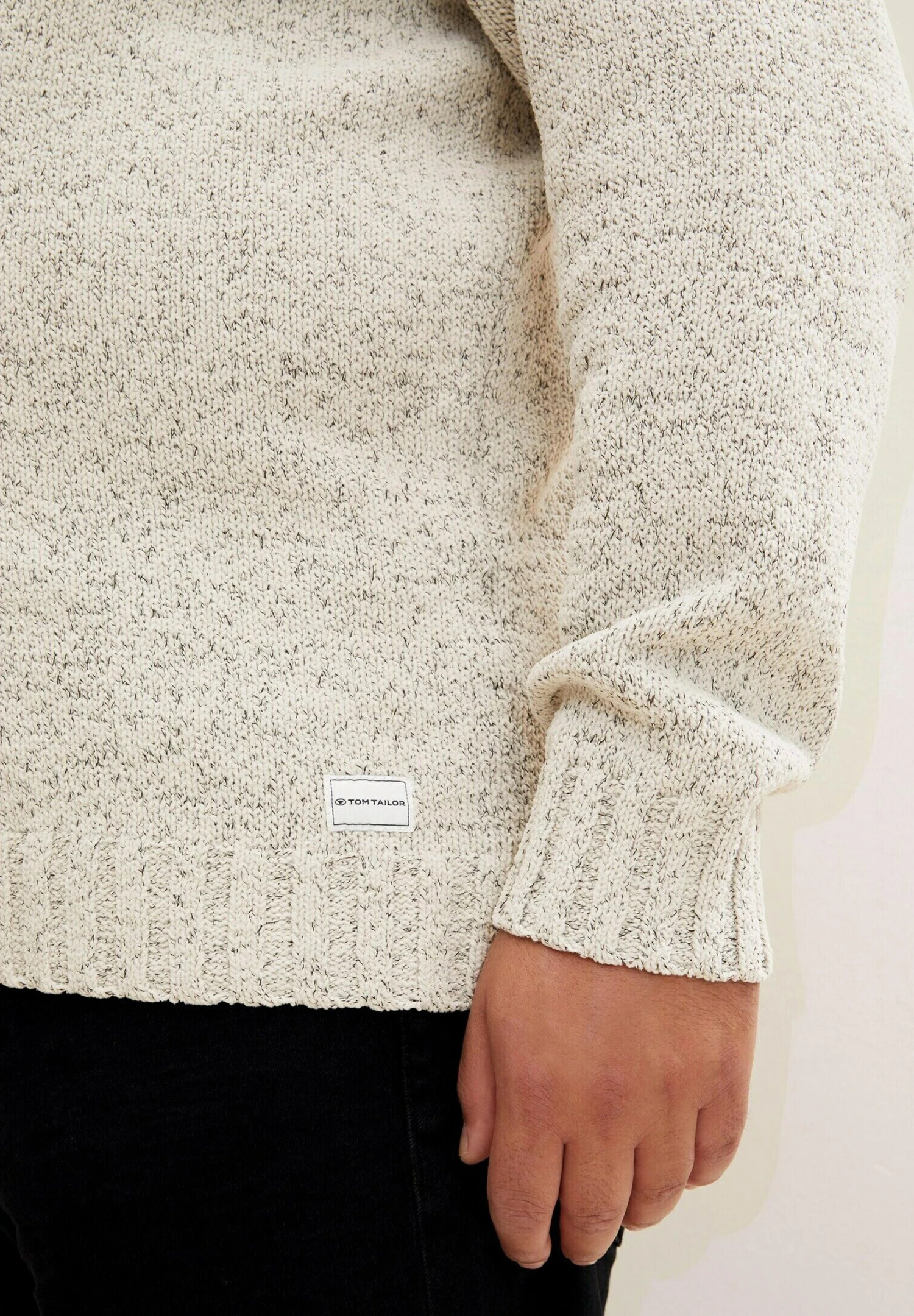 Tom Tailor Trui - Off White Fancy Structure 4 Tom Tailor Trui - Off White Fancy Structure - Afbeelding 4