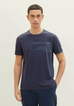 Tom Tailor Mit Waschung- T-Shirt Print - Sky Captain Blue