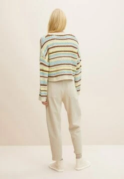 TOM TAILOR Denim Mit Grober Struktur - Vest - Blue Creme Brown Stripe 7 TOM TAILOR Denim Mit Grober Struktur - Vest - Blue Creme Brown Stripe -Tom Tailor fbc1ba0ea3c14d94891afea3156edaef