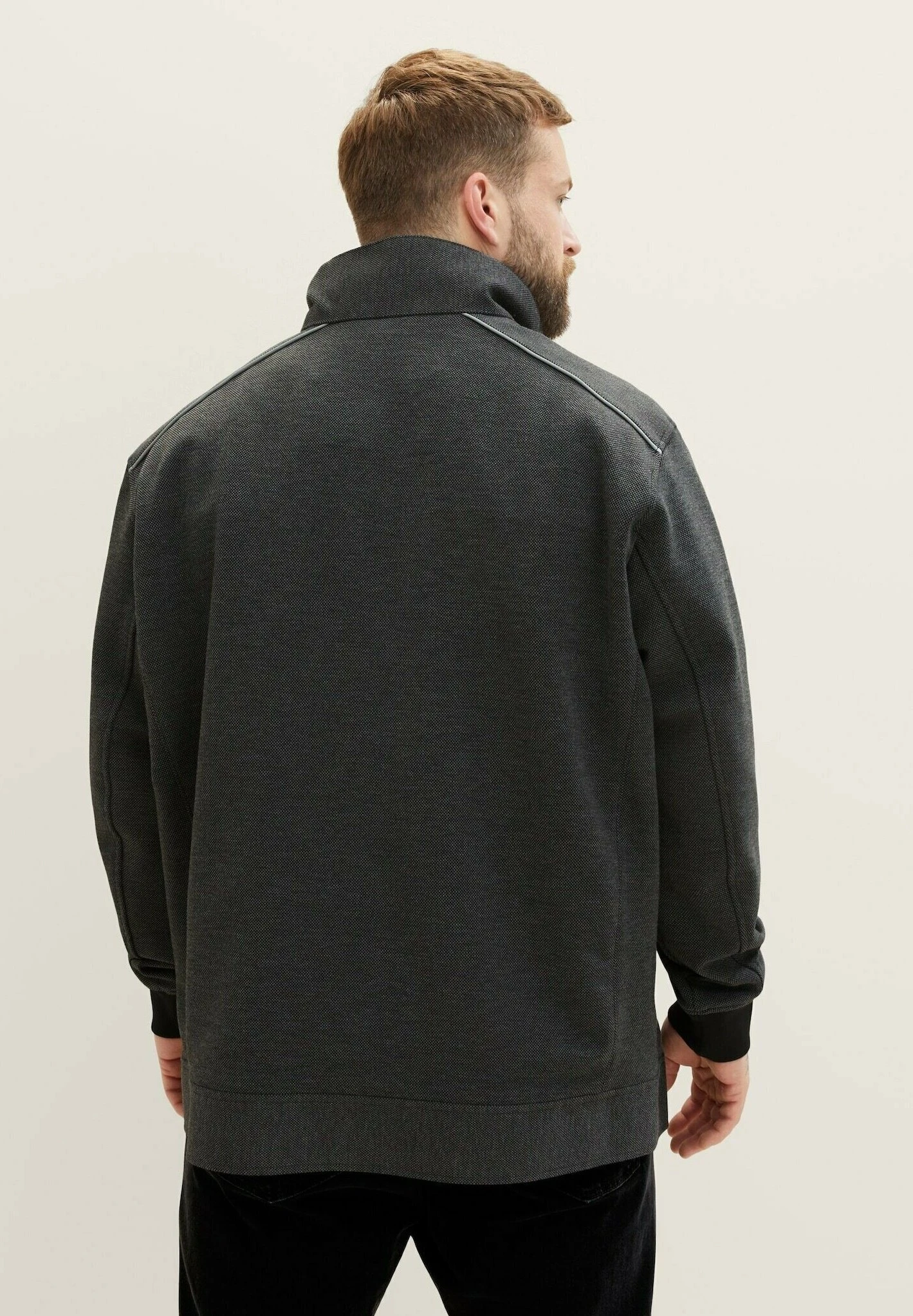 Tom Tailor Plus Mit Verdeckter Kapuze - Jas - Anthracite Knitted Structure 3 Tom Tailor Plus Mit Verdeckter Kapuze - Jas - Anthracite Knitted Structure - Afbeelding 3