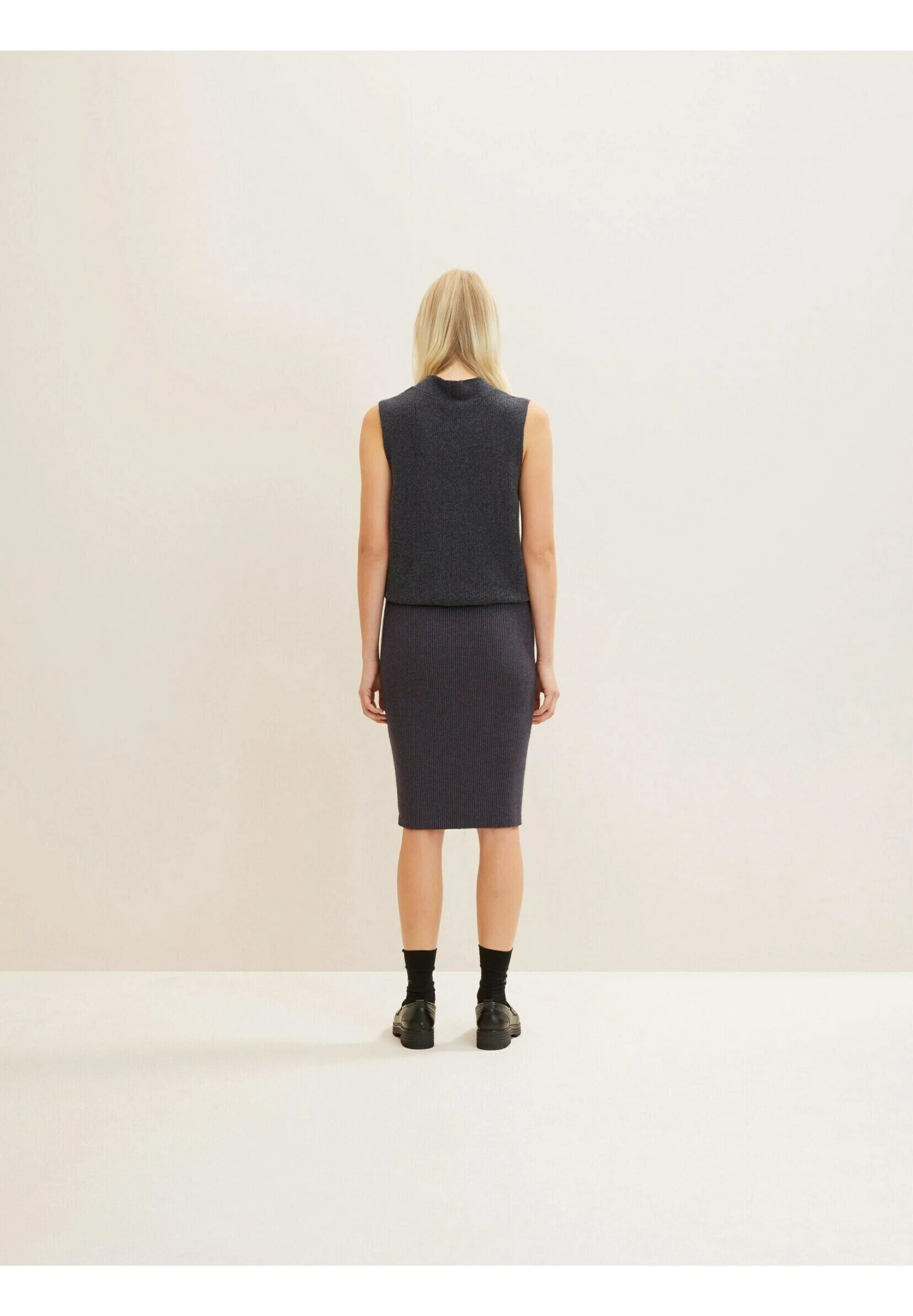 Tom Tailor Mit Rippstruktur - Kokerrok - Evident Anthracite Melange 3 Tom Tailor Mit Rippstruktur - Kokerrok - Evident Anthracite Melange - Afbeelding 3