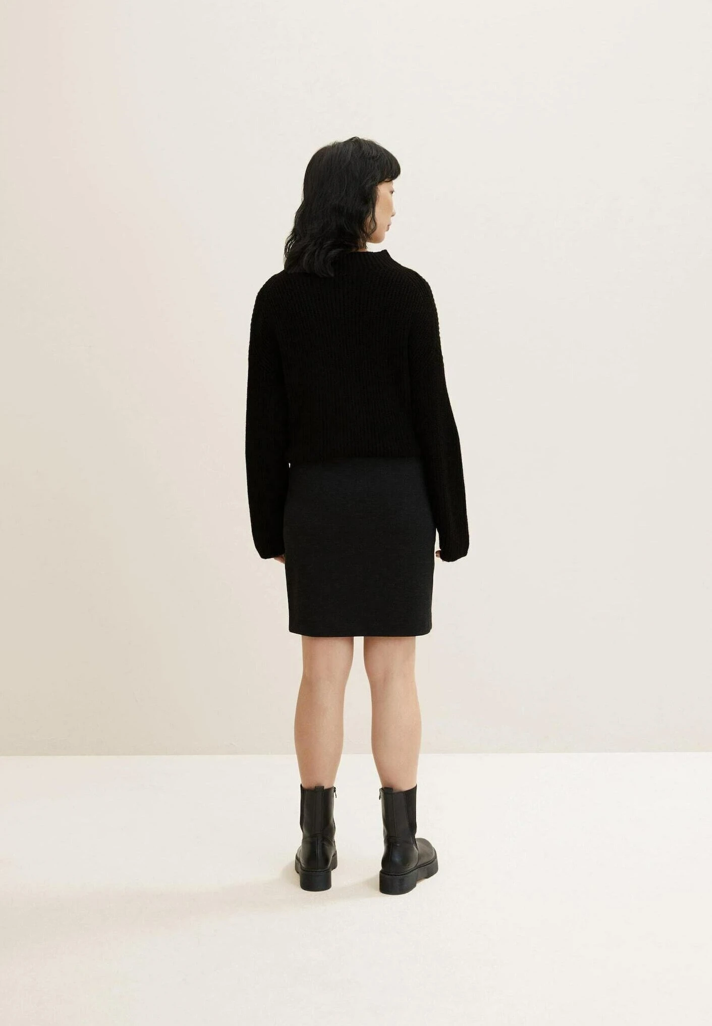 Tom Tailor Basic Mit Taschen - Kokerrok - Evident Anthracite Melange 3 Tom Tailor Basic Mit Taschen - Kokerrok - Evident Anthracite Melange - Afbeelding 3