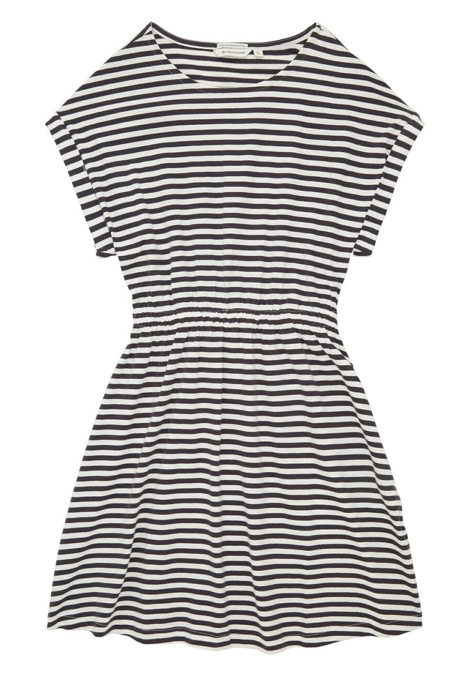 Tom Tailor Jerseyjurk - Offwhite Coal Grey Stripe 1 Tom Tailor Jerseyjurk - Offwhite Coal Grey Stripe